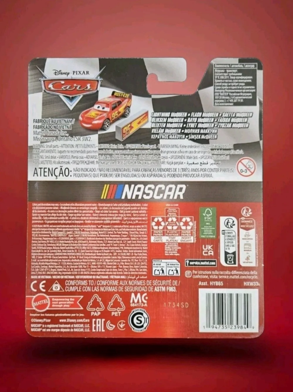 Disney Pixar Cars 2024 Nascar Lightning McQueen Flash McQueen # 95 - Brand New